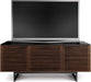 Corridor 8177-65'' TV Stand for Tvs up to 70" with Soundbar Shelf, Storage Drawer, Cable Management, Remote-Friendly Louver Doors, Satin-Etched Glass Top, Chocolate Stained Walnut