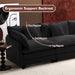 111.4-Inch L-Shaped Black High-Resilience-Deep-Seat Sectional Sofa