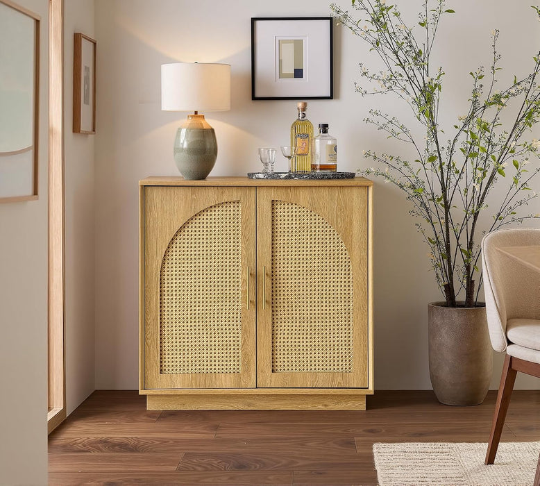 31.7" Sideboard Buffet Cabinet with Storage, Light Oak