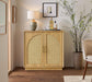 31.7" Sideboard Buffet Cabinet with Storage, Light Oak