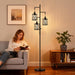 Dimmable Farmhouse Floor Lamp, Industrial Floor Lamp for Living Room with 3 X 6W LED Bulbs, 3 Light Rustic Standing Tall Lamp for Bedroom, Office, 68"
