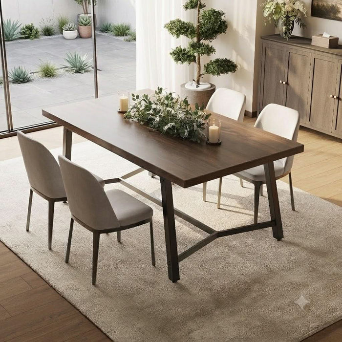 71" Wood Dining Table for 2/4/6/8, Large Rectangular Kitchen Table