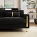 Loveseat Couch for Living Room, 86" Black Velvet Sofa Couch with 2 Pillows & Gold Metal Legs, Modern Upholstered Sofa Love Seat Sectional Couches for Apartment Home Office