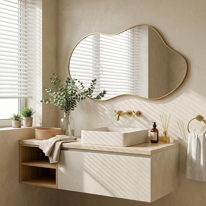 24"X40" Wall Mirror Irregular Mirror for Bathroom Bedroom & Entryway
