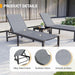 Outdoor Chaise Chairs & Table 3 Pieces Pool Lounge Chair, Adjustable Poolside Sunloungers Lay Flat Sunbathing Chaise with Backrest for Patio, Beach, Yard, Pool