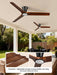 52 Inch Solid Walnut Wooden Ceiling Fan With Remote