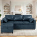 84” Suede Leather Pull-Out Sofa Bed W/Adjustable Back, Blue