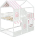 Full Over Full Bunk Bed White IntegratedStorageStaircase