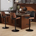 Bar Stools Set of 3, Adjustable Counter Height Bar Chairs 26"-34.5" with Swivel & Footrest, Modern Faux Leather Barstools for Kitchen Island, Dining Room,Pub,Black