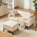 Modern Beige Loveseat with Ottoman