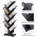 8 Tier Tree Bookshelf,8 Shelf Floor Standing Bookcase Display for Cds/Magazine/Books, Retro Bookshelf for Bedroom, Living Room, Office,Balcony,Book Organizer Storage Shelves