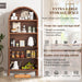 SeventyOneInch Walnut Arched Pantry Cabinet Shelves