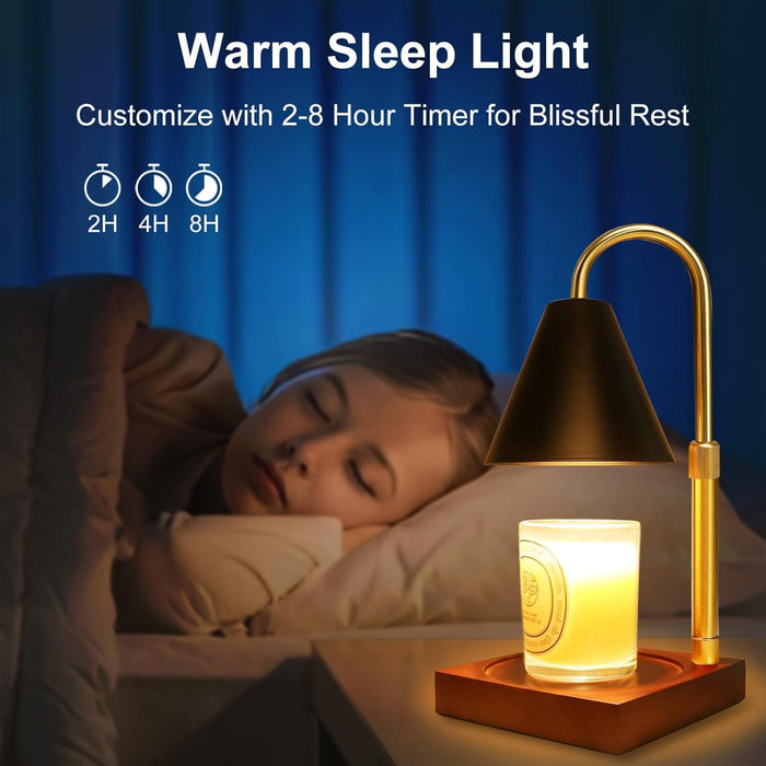 Candle Warmer Lamp with Timer, Electric Candle Lamp Warmer, Height Adjustable Scented Candles, Candle Warmer with 2 * 50W Bulbs for Home Decor