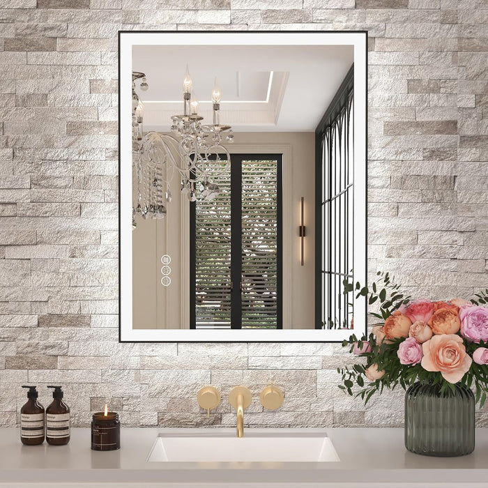 28"X36" LED Bathroom Mirror, Frontlit&Backlit, Controlled Separately