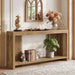 70.9-Inch Long Entryway Table with 2-Tier Storage, Farmhouse Narrow Sofa Console Table with Vertical Stripe Legs, for Entrance, Entryway, Hallway, Foyer, behind the Couch, Brown