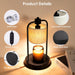 Candle Warmer Lamp Electric with Timer: Wax Melts Warmer - Dimmable Candle Wax Warmer Electric Candle Warmer with Replacement Bulbs, Bedroom Home Decor Compatible with Various Candles-Linen