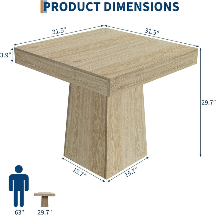 31Point5Inch Square Dining Table With Pedestal Base