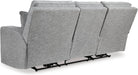 Biscoe Casual UV Resistant Power Reclining Sofa with Adjustable Headrest and USB Ports, Light Gray