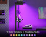 43” L Shaped Gaming Desk for Small Rooms, Compact Corner Computer Table with Shelf & Hutch, 4 Drawers, Reversible Study Desk with LED Light, Home Office Table, Black