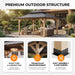 10' X 12' Outdoor Wood Gazebo,Metal Hardtop Gazebo,Color DIY Permanent Pavilion with Galvanized Steel Double Roof for Backyard, Garden(Windproof, Snow-Load Bearing, Waterproof, Rustproof)
