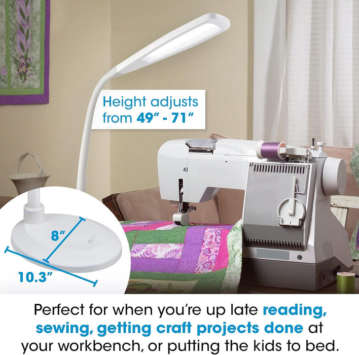 Clearsun Flex LED Floor Lamp with LED Technology - Touch Activated Controls, Adjustable Neck, Smart Memory Feature - Great for Office, Home, Dorm, Bedroom, College, & Living Room