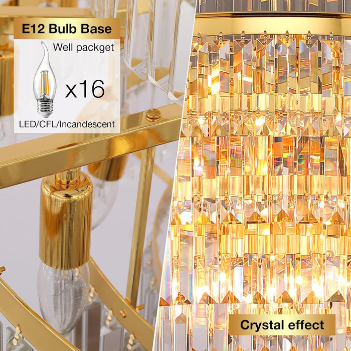 31-Inch Matte Elegant Gold Chandelier Pendant Lighting