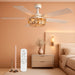 65 Inch White Caged Ceiling Fan With Remote