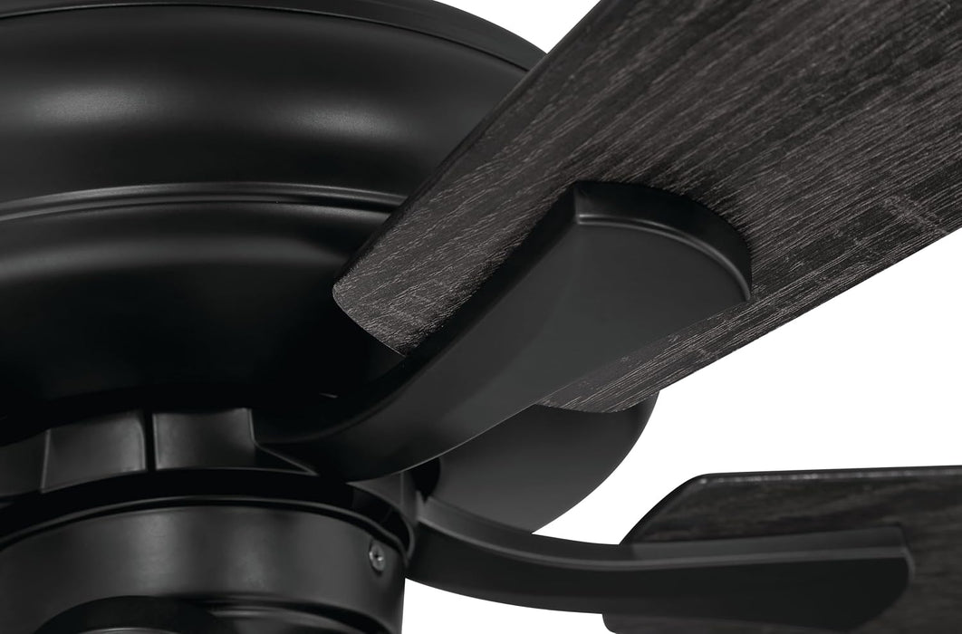 52" Eos 4 Light Ceiling Fan in Flat Black Finish with Reversible Flat Black/Greywood Blades