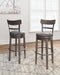 Caitbrook 30" Farmhouse Bar Height Upholstered Swivel Barstool, Gray