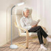 Litespan - Bright LED Floor Reading Lamp for over Chair Crafts and Reading, Estheticians' Light for Lash Extensions, Adjustable Standing Lamp for Living Room, Bedroom, Office - White