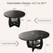 47.2"-58.7" Extendable round Dining Table for 4-6 with Storage Shelf