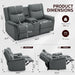 Loveseat Recliner Sofa, Reclining Loveseat Couch with Manual Pull Tab, Reclining Couch with Console, USB Port, US Outlets, and Cup Holders, 2-Seater Performance Fabric Sofa for Living Room, Rvs