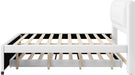 Full Size Upholstery Platform Bed with Trundle,Trundle Can Be Flat or Erected, Modern Bed Frame with Linen Headboard for Kids, Adults, No Box Spring Needed, Beige