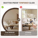 24 Inch round Mirror, Walnut Wood-Grain Foil Finish Circle Mirror for Bathroom, Entryway, Living Room, Bedroom and Vanity Decor