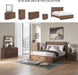 Signature Design by Ashley Hollinaze Contemporary Panel Platform Bed with LED Lighting, Foundation or Box Spring Not Needed, King, Dark Brown