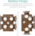 5-Piece Metal and Wood Indoor Modern Rectangular Dining Table Furniture Set for Kitchen, Dining Room, Dinette, Breakfast Nook W/ 4 Chairs - Drift Brown