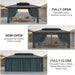 10X12 Hardtop Gazebo on Clearance with Galvanized Steel Double Roof,Heavy Duty Gazebo with Flame-Retardant Curtain & Netting, Aluminum Frame Outdoor Canopy for Patio, Party, Black