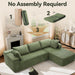 106 Inch Emerald Corduroy Luxurious Sectional Sofa