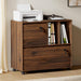 Brown Mobile Documents Cabinet With Locking Wheels