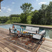 4Pc Metal Patio Conversation Set,Coffee Table,Washable Cushions