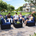 7-Piece Outdoor Patio Furniture Set, 6-Seat All-Weather PE Rattan Wicker Patio Sectional Furniture Set with Coffee Table, 450 Lb Capacity