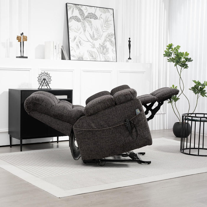 Oversized Power Lift Recliner Big Man 400Lbs, Extra Wide Recliner Chair with Lifts Vertically for Elderly, Features Cup Holder, Heat and Massage, Zero Gravity Lay Flat for Adults (Grey)