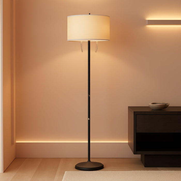Contemporary Two Bulb Standing Floor Lamp Dimmable