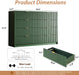55" Wide Fluted 8-Drawer Double Dresser for Bedroom, Green