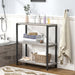 3 Tier Bookshelf, Industrial Wood and Metal Book Shelf and Bookcase, Short Book Case for Office Living Room Bedroom, Light Grey
