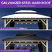 8' X 10' Outdoor Gazebo Galvanized Steel Double Roof White Aluminum Frame Hardtop Heavy Duty Gazebo with Curtain and Netting for Patio Garden and Backyard, Grey