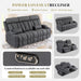 Wall Hugger Power Reclining Sofa with Manual Adjustable Headrest, 80" 3-Seater Couch with Flip-Down Table, Integrated Charging, USB & Type-C Ports, Cup Holders for Living Room, Home Theater, RV (Gray)