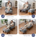 Modern Adjustable Accent Chair with Ottoman, Upholstered Living Room Chair with Footrest Set, Soft Reclining Lounge for Bedroom, Apartment, Office, Grey