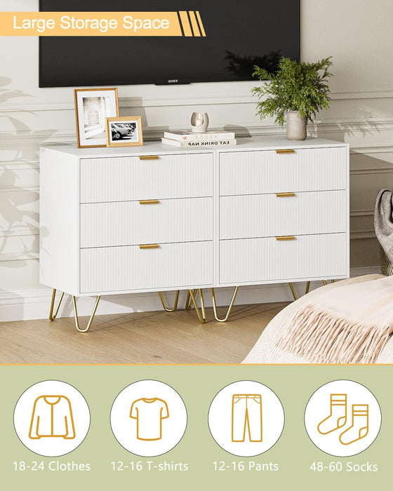 3 Drawer Dresser for Bedroom, 27.6" Modern Storage Dresser, White