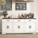 70" Farmhouse Buffet Cabinet with Storage 3 Drawers & 6 Barn Doors